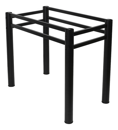 Base Para Mesa De Vidro Jantar 4 Lugares Preta Retangular