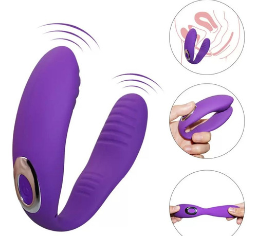 Vibrador U Doble Plug Anal Didol Consolador Pareja Cliptoris