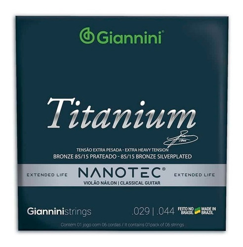 Encordoamento Giannini Nanotec Violão .029 Ex Pes Genwxta Pn