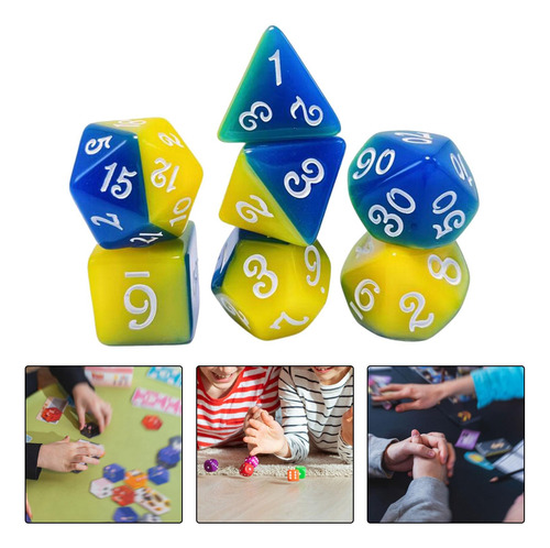 2 X 7 Piezas De Dados De Juego De Varios Lados, Juego De