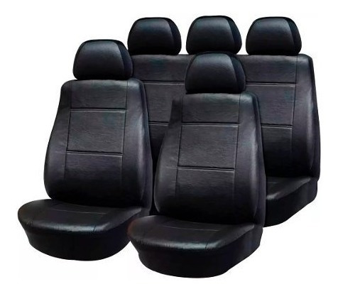 Imagen 2 de 4 de Funda Cubre Asiento Cuerina Cuero Auto P/ Renault Negro