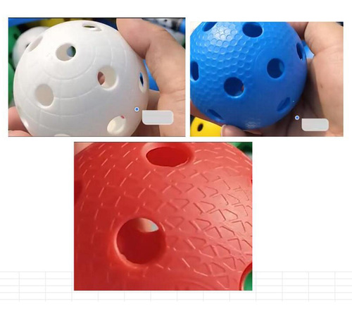 4 Bolas De Floorball Unihockey, Ligeras, 26 Agujeros, Azul