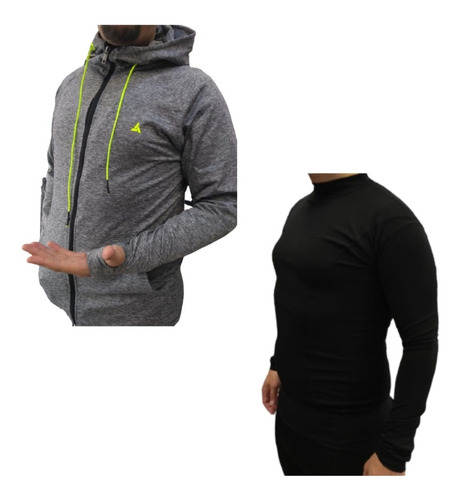 Combo Duo! Campera Deportiva Gs Capucha+ Camiseta Termica