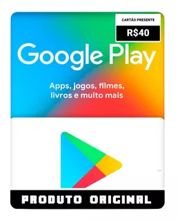 Cartão Brasil Google Play R$40 Reais Envio Imediato