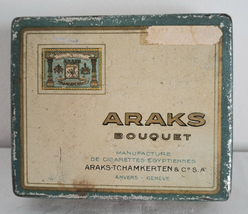 Antigua Lata Coleccion Araks Bouquet Cigarettes Egipto B40