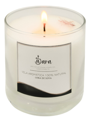Vela Nara Aromática Gardenia Cera Soya 280g Masaje Relajante