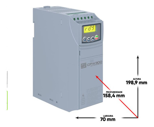 Inversor De Frequência Weg Cfw300 5hp 220v 15.2a Trifásico