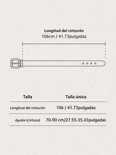 Set De 2 Cinturones En Color Blanco Con Hebilla Metálica Blanco Lisa Único