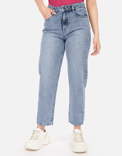 Pant. Jean Mujer Celeste Dalmia Tiro Alto Boyfriend Pieers