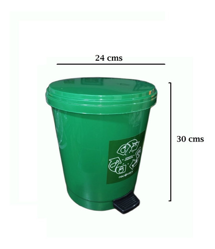 Papelera Caneca 10 Litros Pedal Redonda Para Oficina