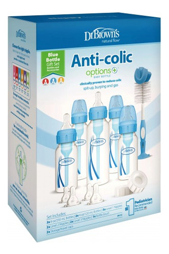 Biberones Dr Brown's Options+ Standard con Cepillo Azul Kit Completo Recién Nacido 17u