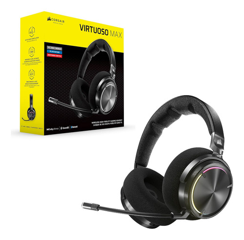 Auriculares Gamer Inalambricos Corsair Wireless Virtuoso Max Anc Dolby Atmos PC Mac PlayStation Switch Telefono Color Carbon