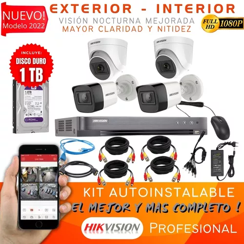 Kit de Camaras de Seguridad Vigilancia Interior Exterior HD CCTV Vision  Nocturna
