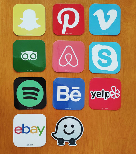 Stickers Snapchat Waze Pinterest Venmo Spotify Airbnb Y Mas