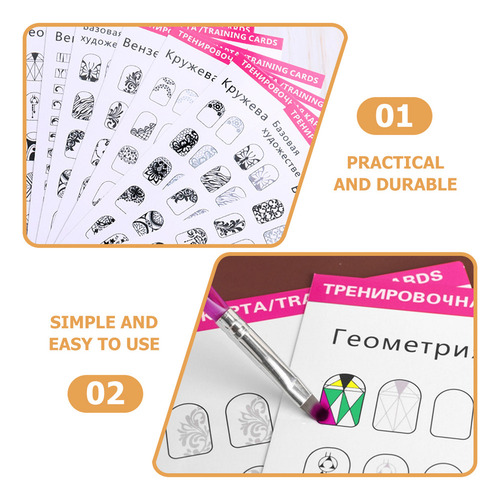 Cuaderno De Ejercicios De Manicura Con Plantilla Para Dibuja