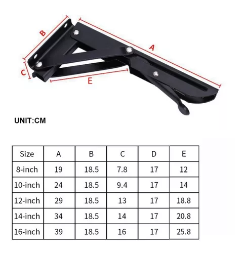 Pack 2 Escuadras Abatibles Metálicas Para Repisa Pared 30cm