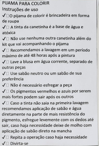 Imagem 5 de 6 de Pijama Infantil De Colorir Canetinha Presente Para Menino