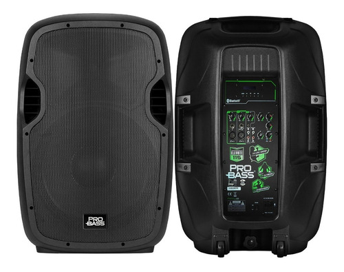 Parlante Pro Bass Elevate 115 Con Bluetooth  Negro 110v/220v