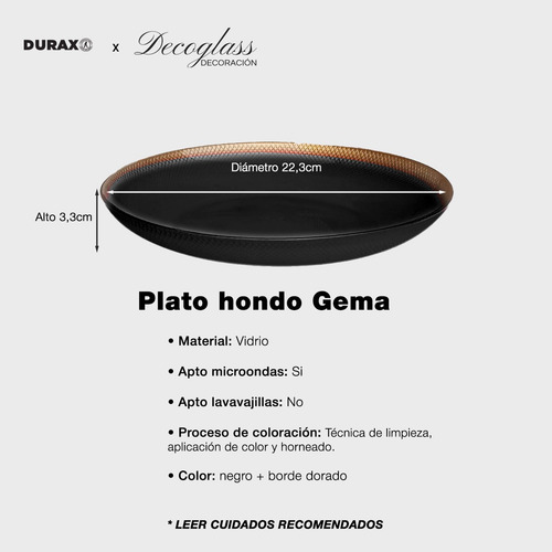Set 18 Vajilla Platos Compoteras Postre Color Borde Dorado Negro Y Dorado