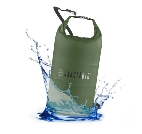 Bolsa Seca Impermeable P/ Pesca Campismo Playa Buceo 10 Lts Color Verde Militar