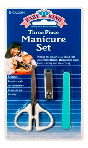 Set Manicura Bebés Corta Uñas Lima Tijeras Redonda