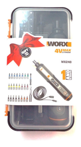 Imagem 4 de 5 de Parafusadeira Bivolt Wx240 + Maleta + Bits 4v Usb