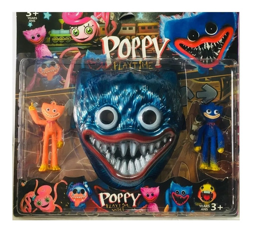 Imagen 3 de 7 de Huggy Wuggy + Mascara Plush Blue Kit 4 Piezas Playtime