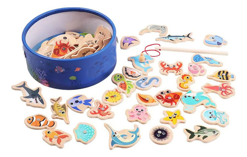 S Juguetes De Pesca De Madera Montessori, Juego Educativo