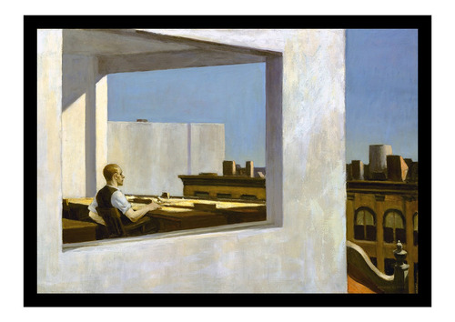 Cuadro Despacho En Una Ciudad Pequeña Hopper 53x75 Myc Arte