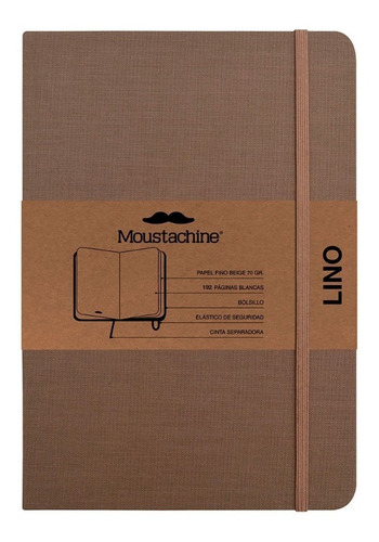 Libreta Moustachine Classic Lino Habano Oscuro Pocket A6