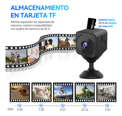 Mini Cámara, Hd 1080 Mini Cámara De Seguridad, Pequeña Cámara Wifi Inalámbrica Con Visión Nocturna Con Ir Alarma Detección De Movimiento Grabación, Función De Intercomunicación 009 Hotu