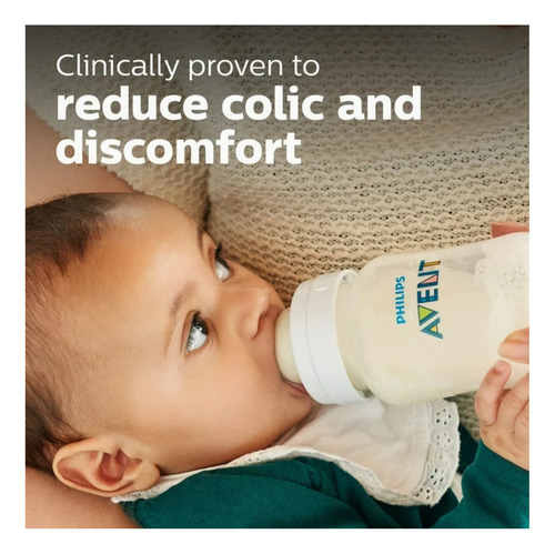 Chupón Tetilla Para Biberon Philips Avent Anti Cólicos Transparente 3 Meses