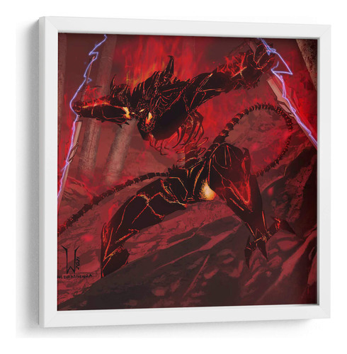 Cuadro Enmarcado Blanco Balrog 40x40, Siulziradnemra