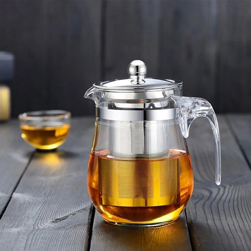 Imagen 5 de 7 de Tetera Infusora 500ml Vintage Vidrio Templado + 4 Tacitas