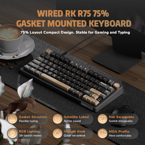 Rk R75 Pack: Teclado Mecnico Gaming 75% Con Control De Volum
