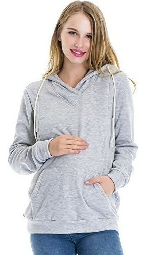 Smallshow Sudadera De Maternidad De Lana Para Mujer Sudadera