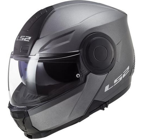 Casco Abatible Para Moto Ls2 Ff902 Scope Solid Titanio Color Gris oscuro Tamaño del casco L (59-60 cm)