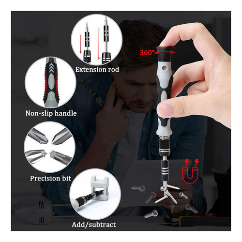 Kit De Destornilladores 115 Piezas Para Servicio Tecnico