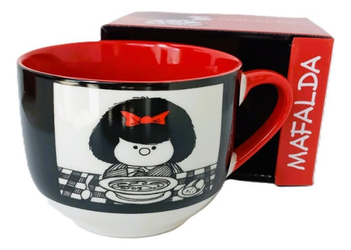 Taza Tarro Jumbo Sopa Mafalda Porcelana 1 Pza