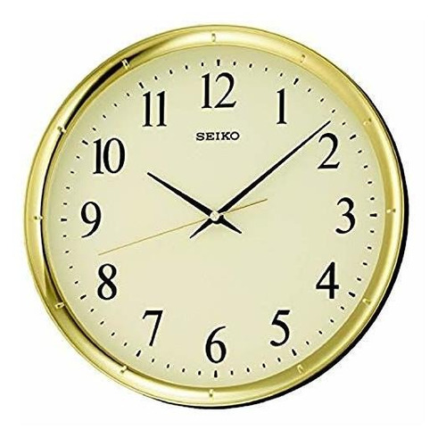 Seiko Reloj De Pared Ultramoderno En Tono Dorado De 12  