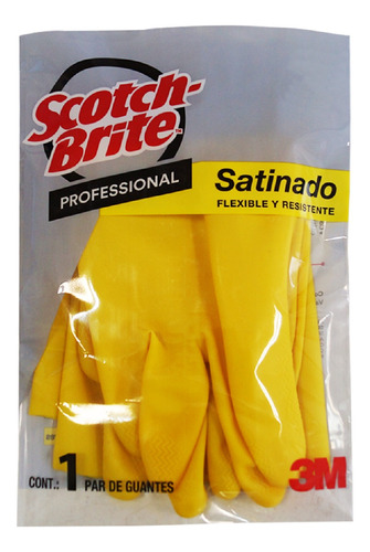 Guante Para Limpieza Satinado Color Amarillo Scotch Brite #8