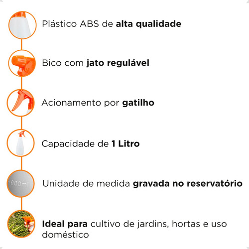 Botella de aerosol venenoso de 1 litro para limpieza de jardinería de compresión previa, color naranja