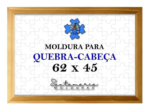 Moldura 62x45 P/ Quebra Cabeça Grow 1000 Peças Puzzle Pinus