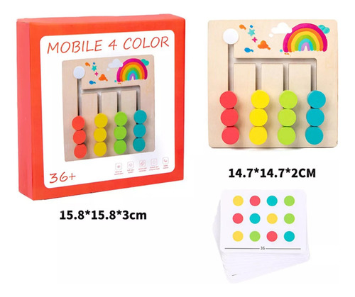 Montessori Toys Slide Puzzle Juegos De Mesa, Color Y Forma