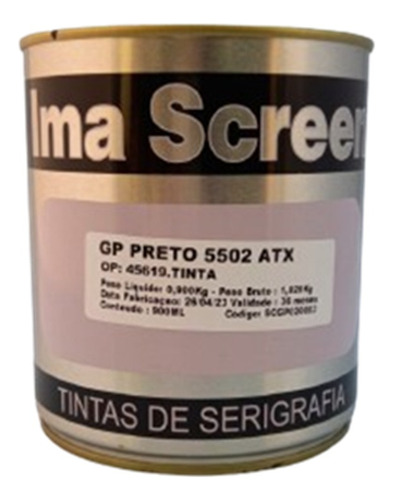 Tinta Gp Brilho Serigrafia Preto 5502 - Imagraf - 900ml