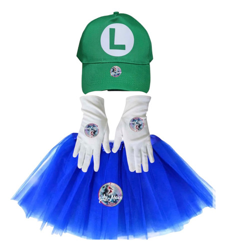 Conjunto Mario Bros O Luigi Adulto (jockey, Tutu Y Guantes)