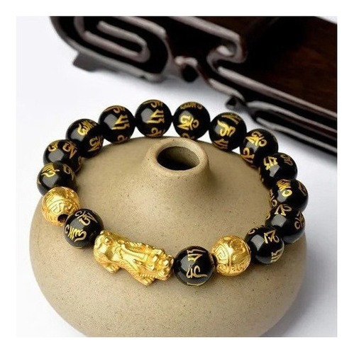 2pcs Feng Shui Pi Xiu Pulsera La Suerte La Riqueza Obsidiana