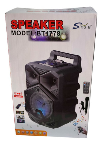 Parlante Bluetooth Portatil Sing-e Karaoke Tws Led Bt1778