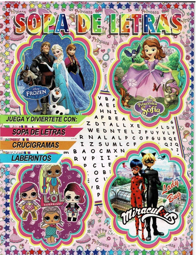 Imagen 3 de 8 de 20 Libros Infantiles De Sopa De Letras Y 20 Sticker Surtidos