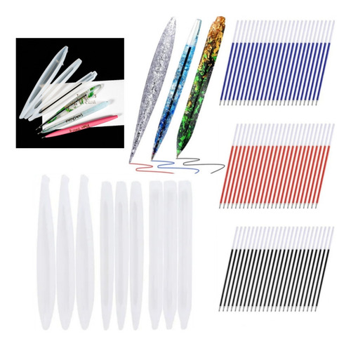 9 Moldes De Silicona Para Pluma Estilográfica Con 75 Recambi